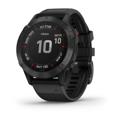 Garmin Fenix 6 Pro - 47 мм SAPPHIRE | Black with black band