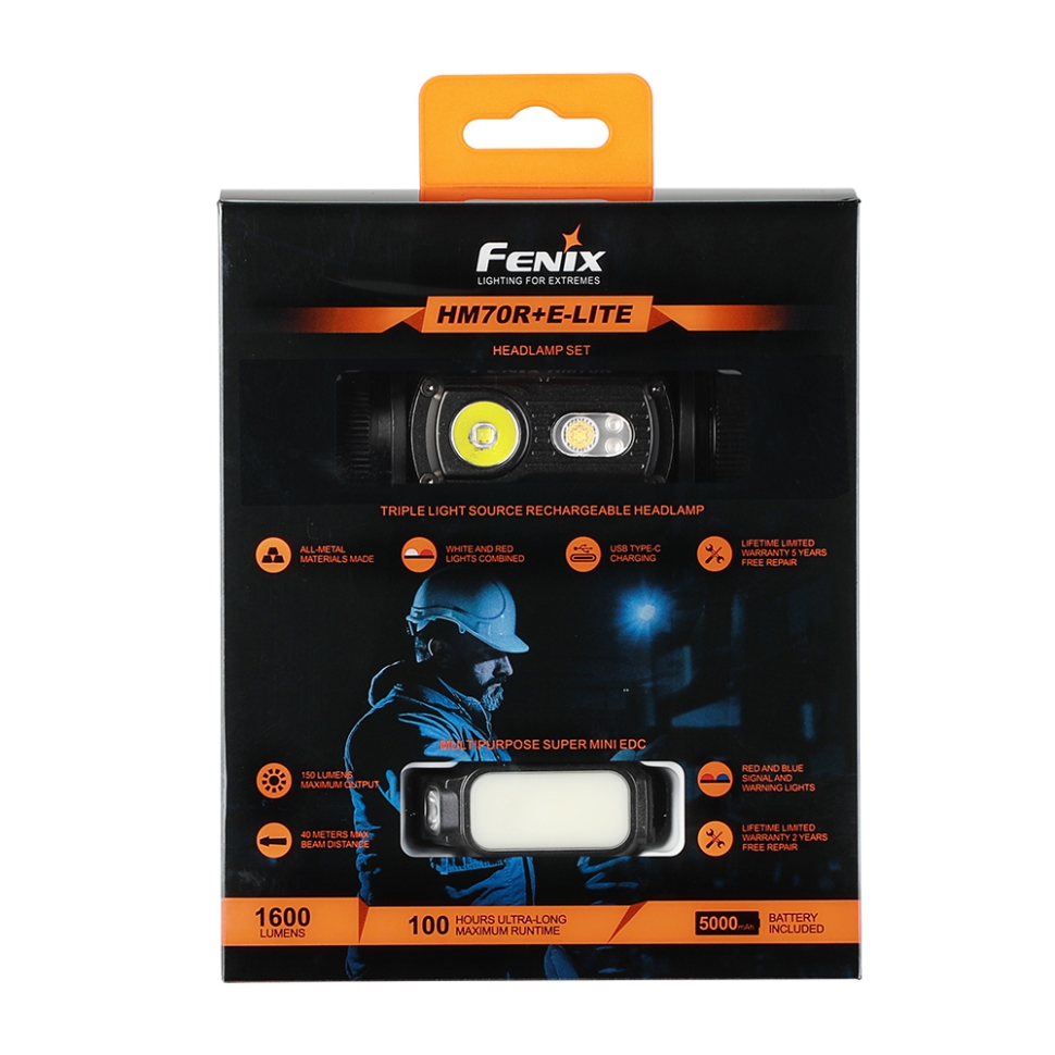 Фонарь Fenix налобный HM70R + E-LITE, HM70RE-LITE HM70RE-LITE от прозводителя Fenix
