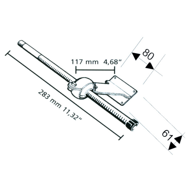 Опора транцевая РТ 283x55, нерж. сталь S.62SS от прозводителя Ultraflex