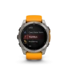 Garmin Fenix 8 - 51 мм AMOLED | SAPPHIRE | Titanium with Spark orange/graphite silicone band