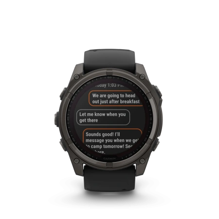 Garmin Fenix 8 - 51 мм SOLAR | SAPPHIRE | Carbon grey DLC titanium with Black/pebble grey silicone band