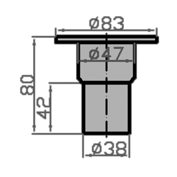 Горловина заливная 38мм (топливо) сталь 0662-0305 от прозводителя CIM