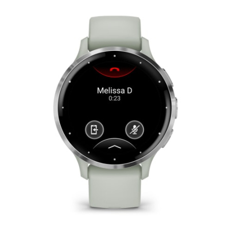 Garmin Venu 3s - 41 мм | Silver stainless steel bezel with sage grey case and silicone band