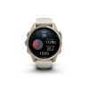 Garmin Fenix 8 - 43 мм AMOLED | Sapphire | Soft Gold with Fog grey/dark sandstone silicone band