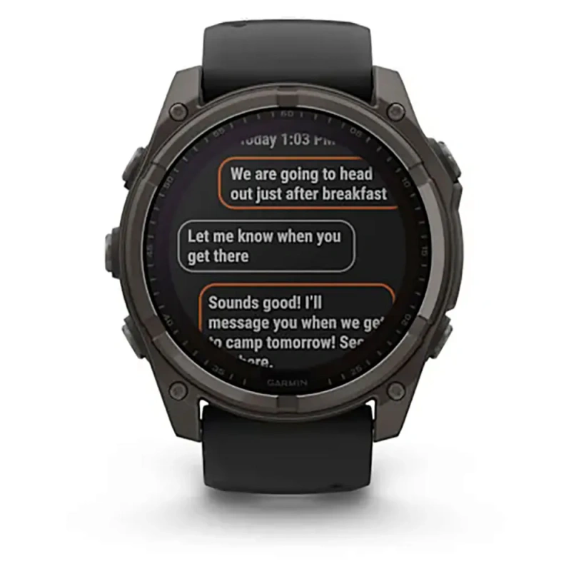 Garmin Fenix 8 - 51 мм SOLAR | SAPPHIRE | Carbon grey DLC titanium with Black/pebble grey silicone band