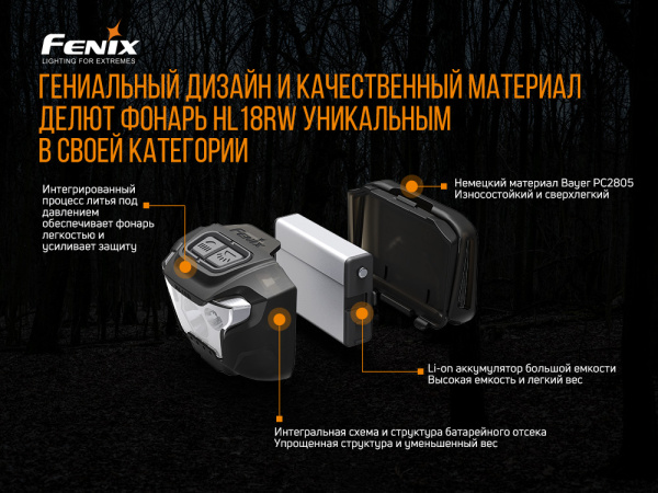 Налобный фонарь Fenix HL18RW черный, HL18RWBlack HL18RWBlack от прозводителя Fenix