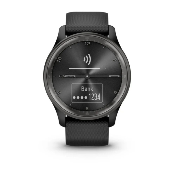 Garmin Vivomove Trend - 40 мм | Slate stainless steel bezel with black case and silicone band
