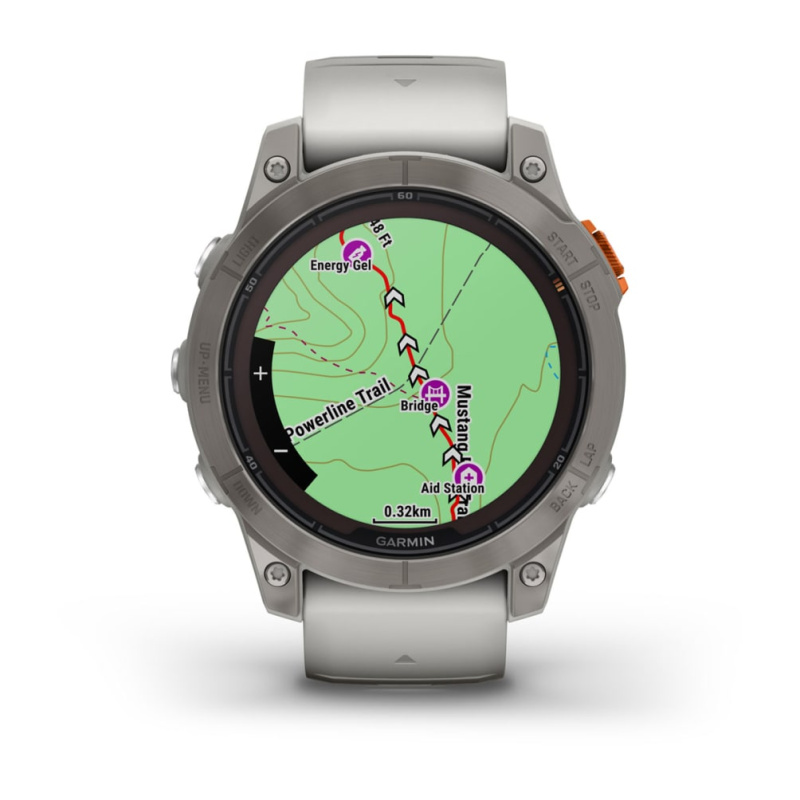 Garmin Fenix 7 Pro - 47 мм SOLAR | SAPPHIRE | Titanium with Fog Gray/Ember Orange Band
