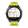 Garmin Forerunner 965 - | Carbon Grey DLC Titanium Bezel with Black Case and Amp Yellow/Black Silicone Band