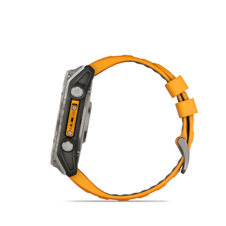 Garmin Fenix 8 - 51 мм AMOLED | SAPPHIRE | Titanium with Spark orange/graphite silicone band