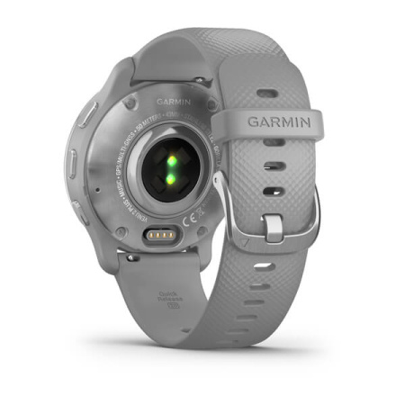 Garmin Venu 2 Plus - 43 мм Премиум-функции | Silver Stainless Steel Bezel With Powder Grey Case And Silicone Band